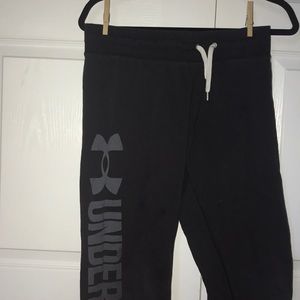 long dark grey under armor sweatpants